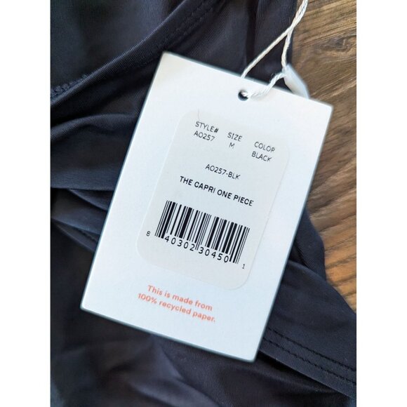 Andie Swim The Capri One Piece Black Eco Nylon  Size Medium - Picture 6 of 9
